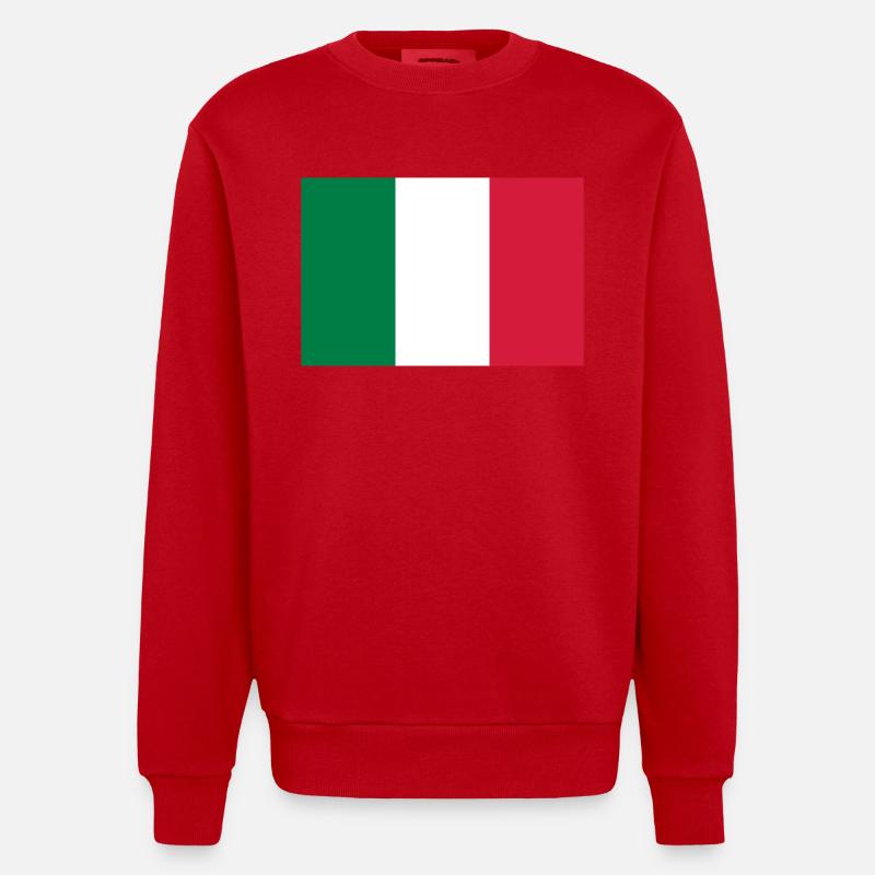 Drapeau Italie / Italian flag - Sweat bio épais oversize fabriqué en UE - rouge