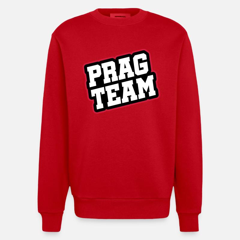 Prag Team - Heavyweight Oversized Organic Crew Neck Made in EU - Rot