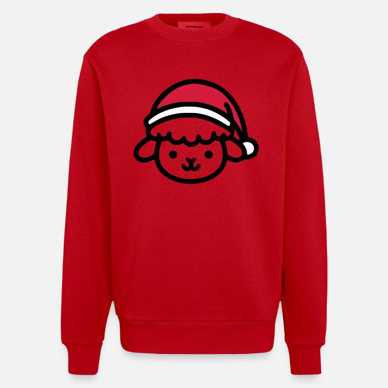 Noël Mignon Mouton - Sweat bio épais oversize fabriqué en UE - rouge