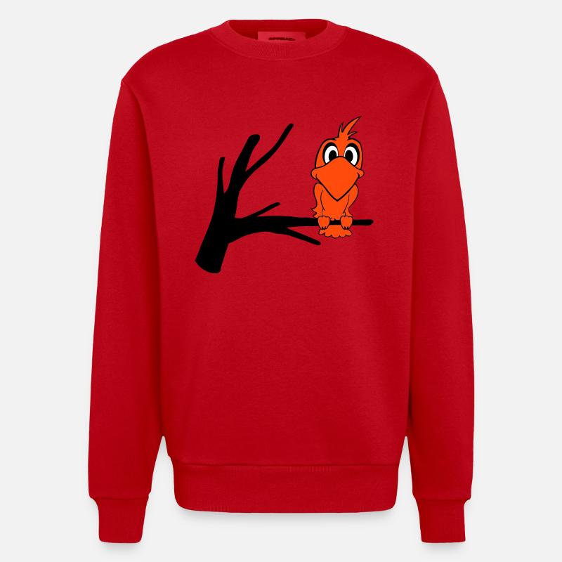 vogel2 - Heavyweight Oversized Organic Crew Neck Made in EU - Rot