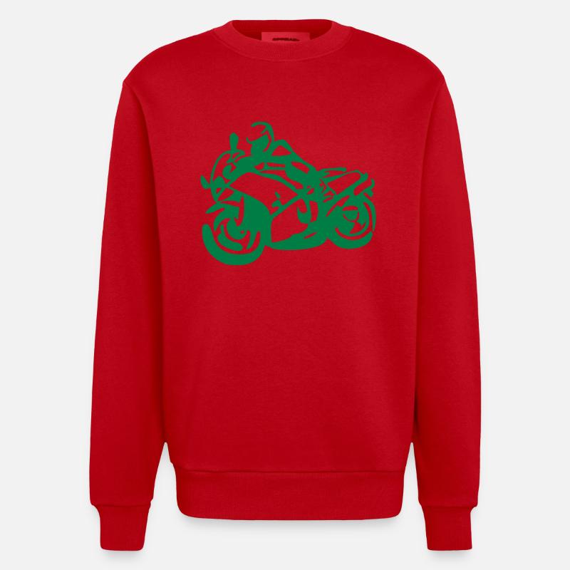Motorradfahrer - Heavyweight Oversized Organic Crew Neck Made in EU - Rot