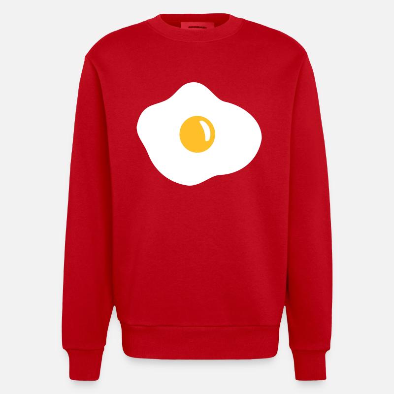 Oeuf sur le plat - Sweat bio épais oversize fabriqué en UE - rouge