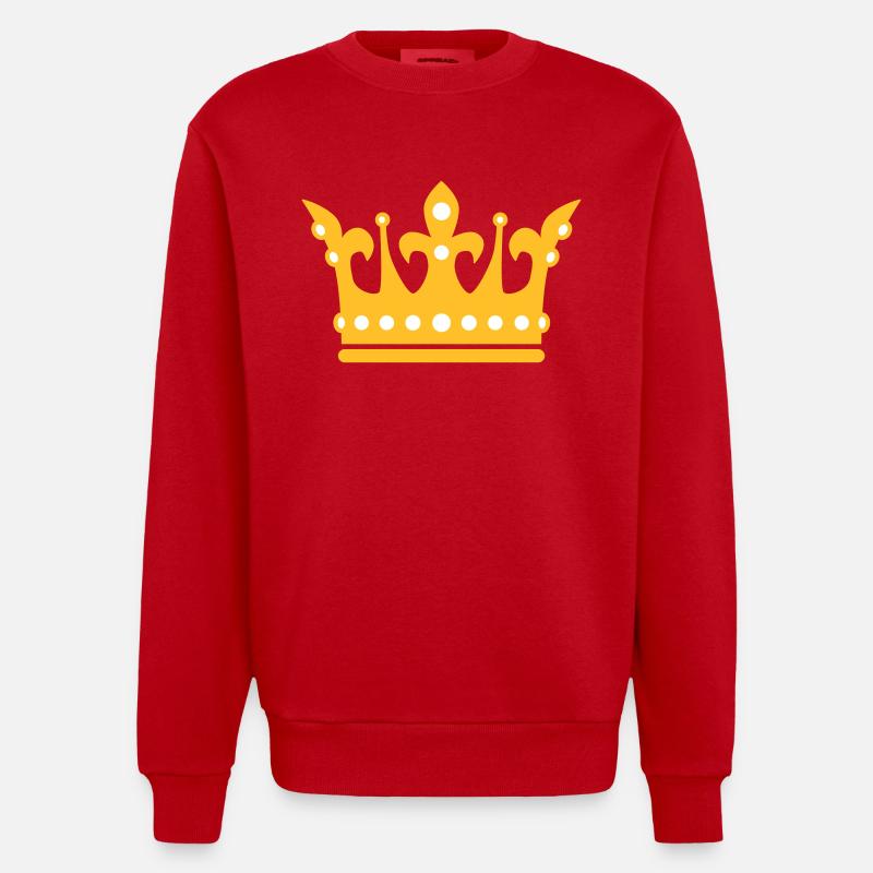 Krone / Crown 2c - Heavyweight Oversized Organic Crew Neck Made in EU - Rot