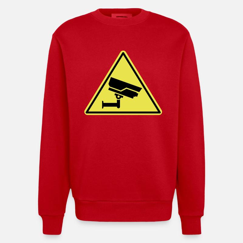 Überwachungskamera security camera - Heavyweight Oversized Organic Crew Neck Made in EU - Rot