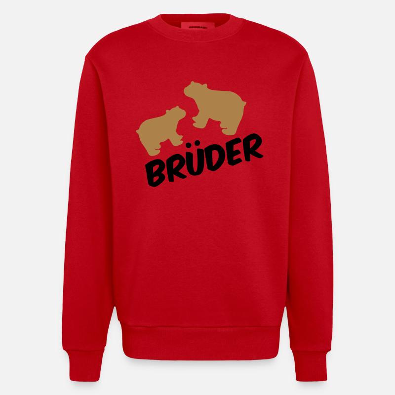 bruder - Heavyweight Oversized Organic Crew Neck Made in EU - Rot