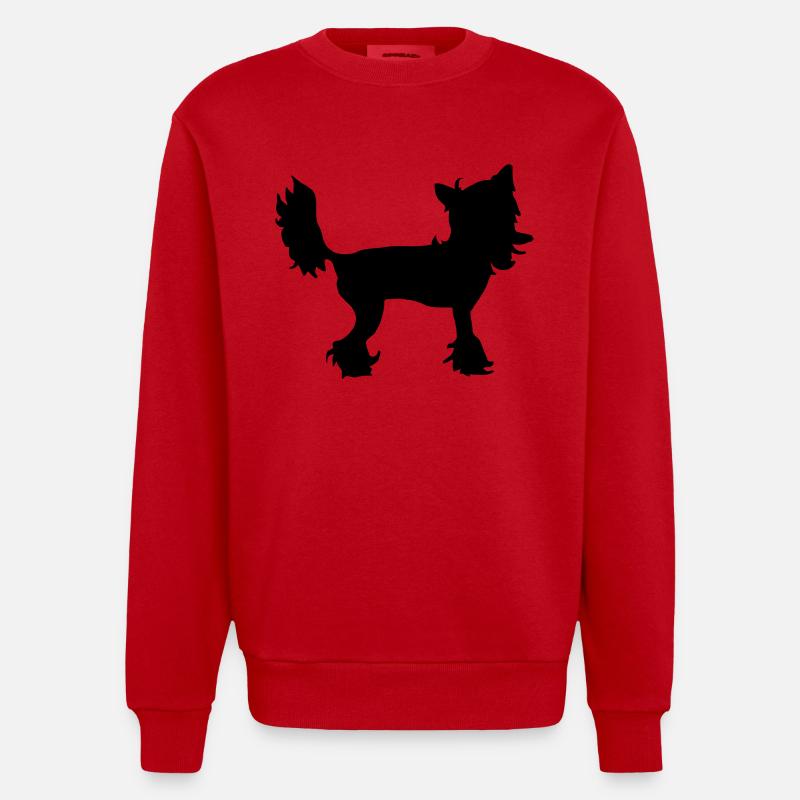 Chinesischer Schopfhund - Heavyweight Oversized Organic Crew Neck Made in EU - Rot