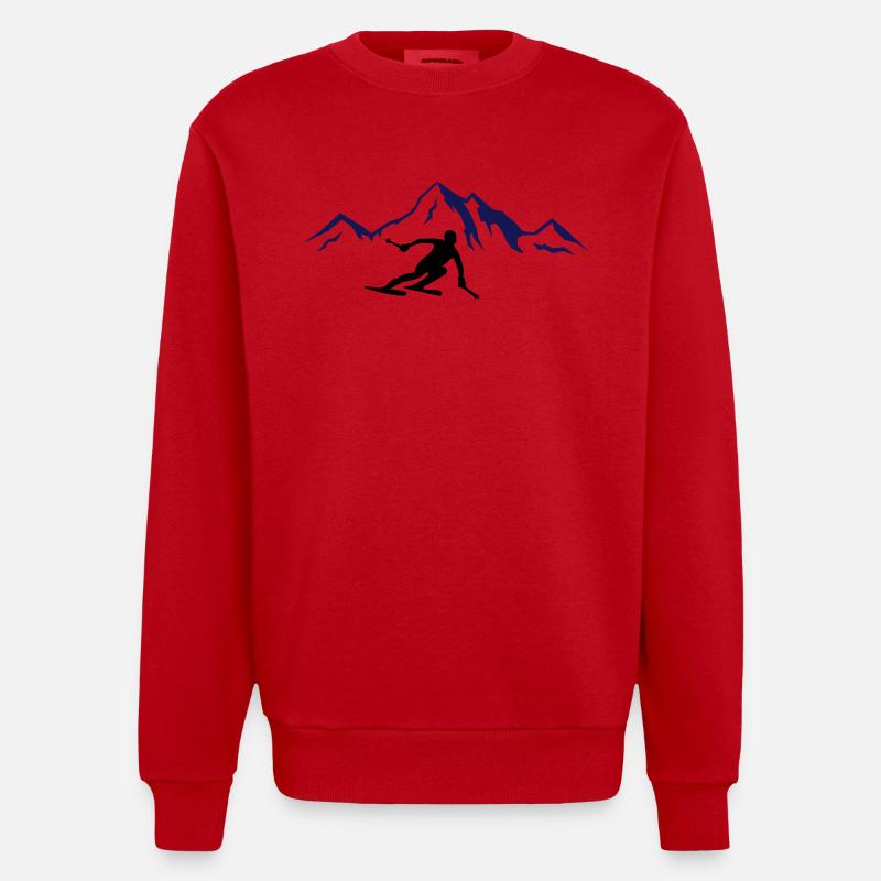 ski_berge_02 - Sweat bio épais oversize fabriqué en UE - rouge