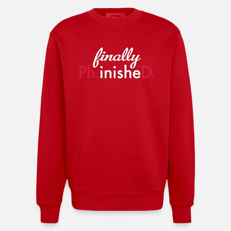 Phd - Heavyweight Oversized Organic Crew Neck Made in EU - red