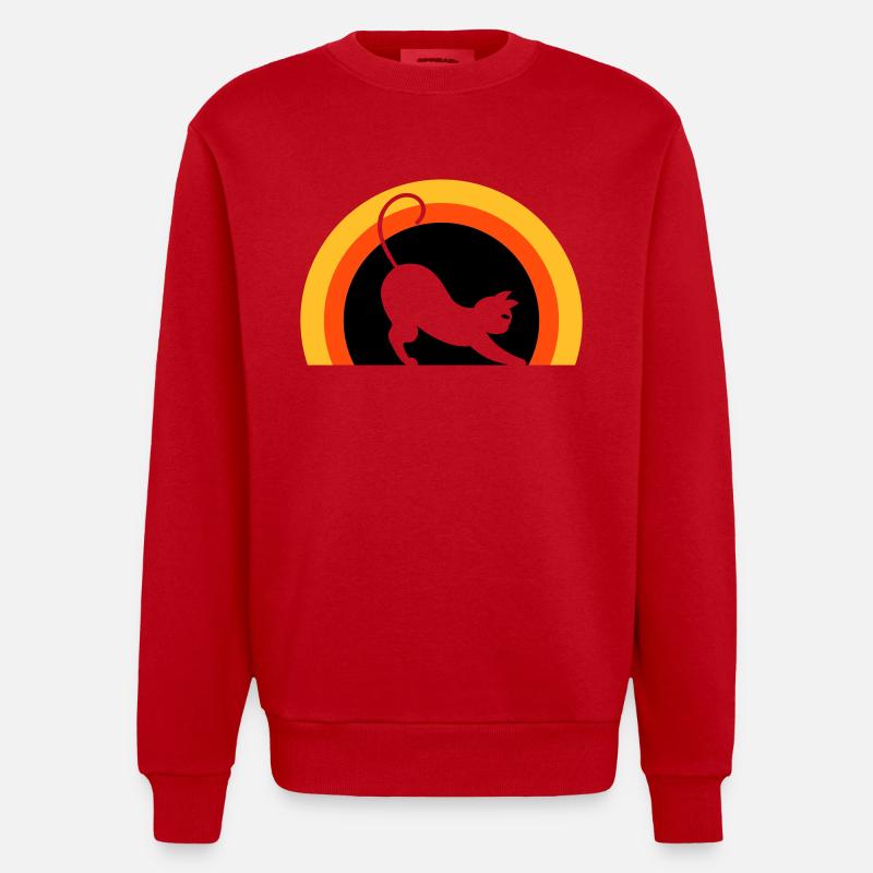 Katze > Vectorgraphic ! Cat - Heavyweight Oversized Organic Crew Neck Made in EU - Rot