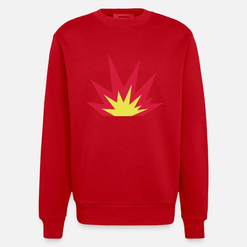 Explosion - Heavyweight Oversized Organic Crew Neck Made in EU - Rot