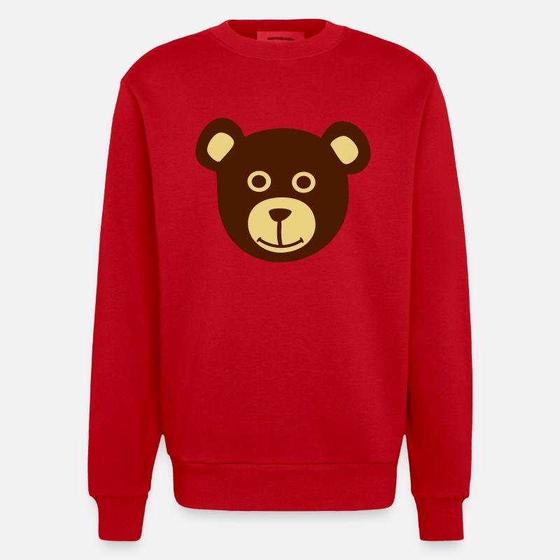 Bear, Ours , Our - Sweat bio épais oversize fabriqué en UE - rouge