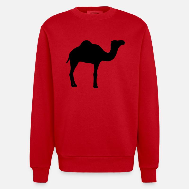 Kamel - Heavyweight Oversized Organic Crew Neck Made in EU - Rot