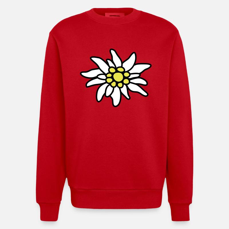 Edelweiß (c) - Sweat bio épais oversize fabriqué en UE - rouge