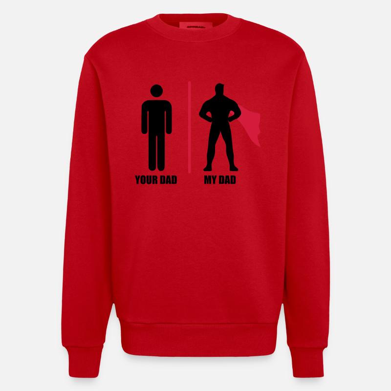 Body bébé papa super héro - Sweat bio épais oversize fabriqué en UE - rouge