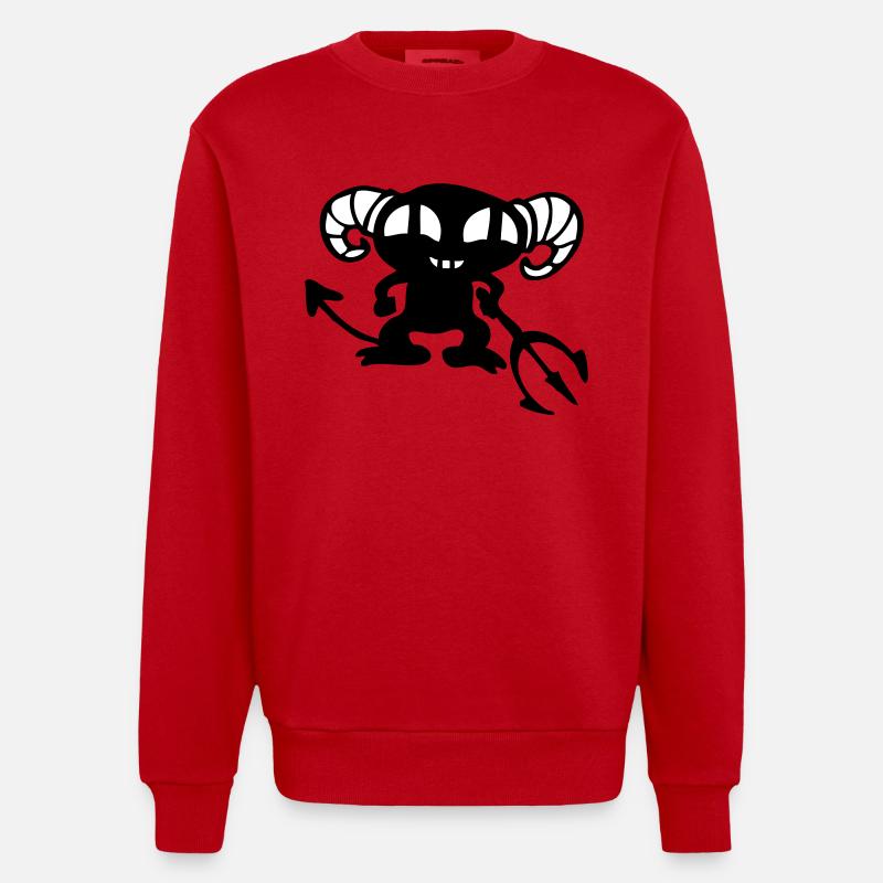 Teufel devil - Heavyweight Oversized Organic Crew Neck Made in EU - Rot
