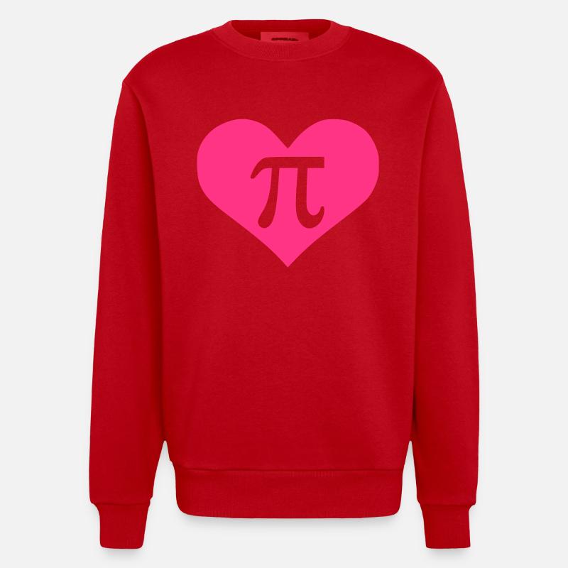 Pi Herz - Heavyweight Oversized Organic Crew Neck Made in EU - Rot