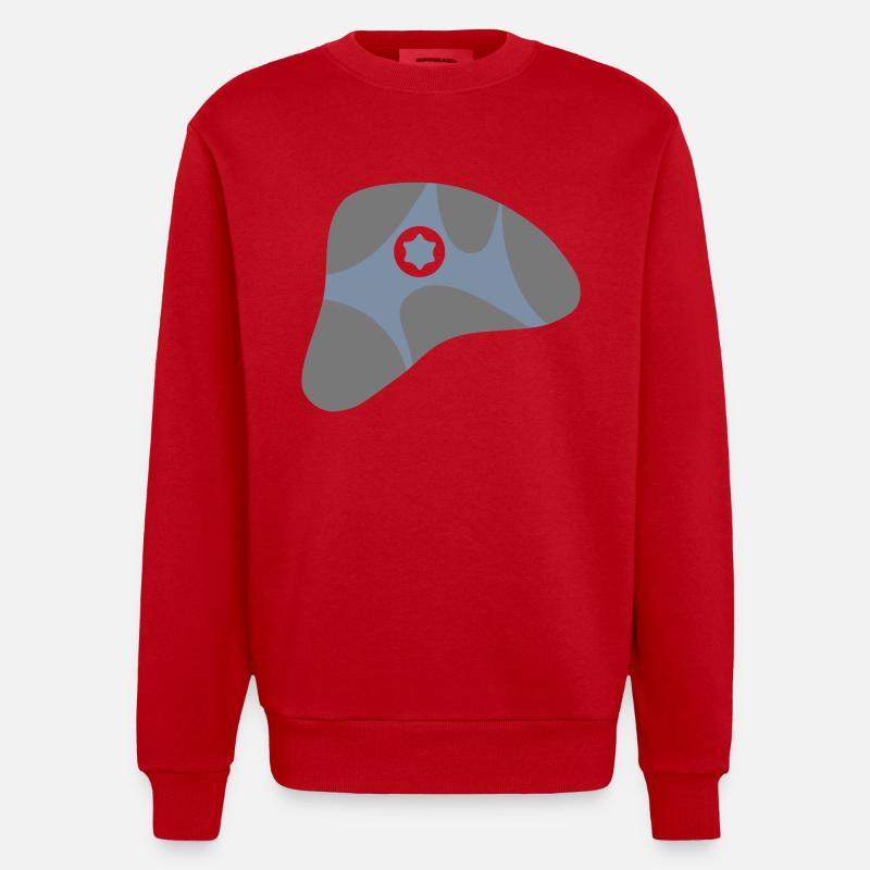 Bouldergriff, Klettergriff - Heavyweight Oversized Organic Crew Neck Made in EU - Rot