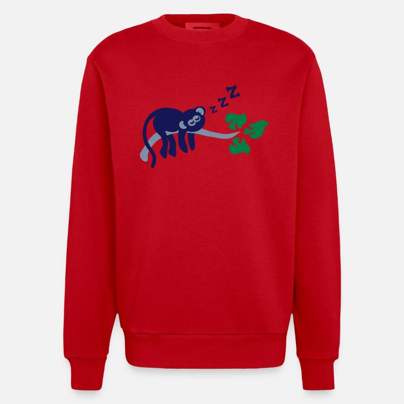 sleeping_monkey - Sweat bio épais oversize fabriqué en UE - rouge