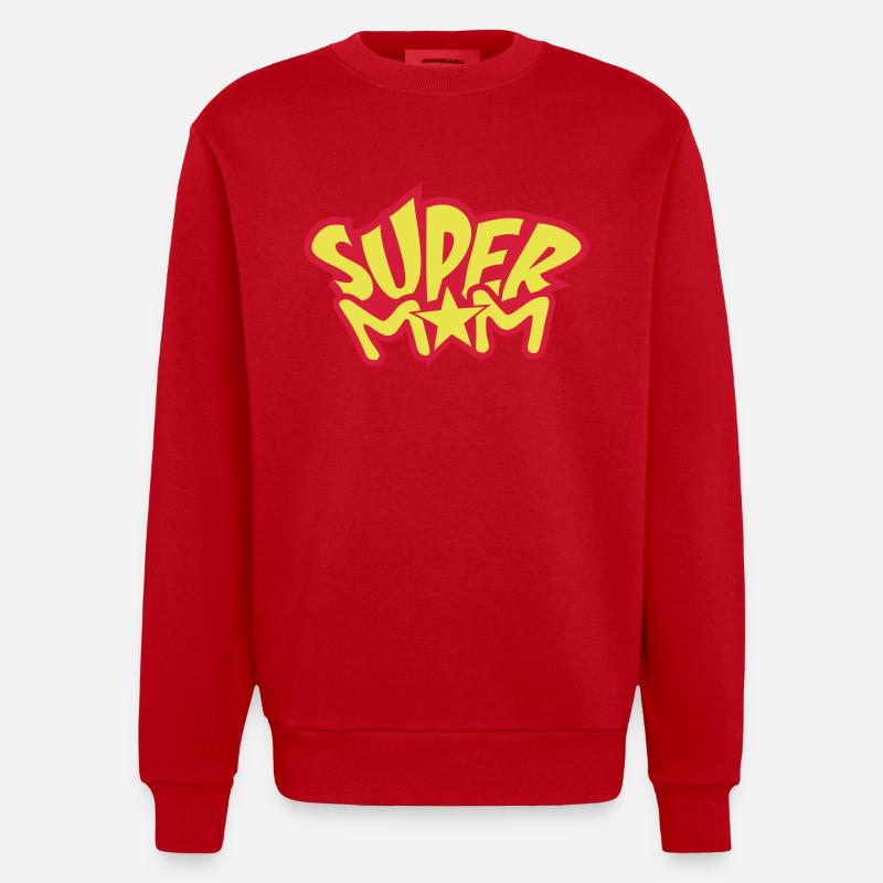 Super Mom - Sweat bio épais oversize fabriqué en UE - rouge