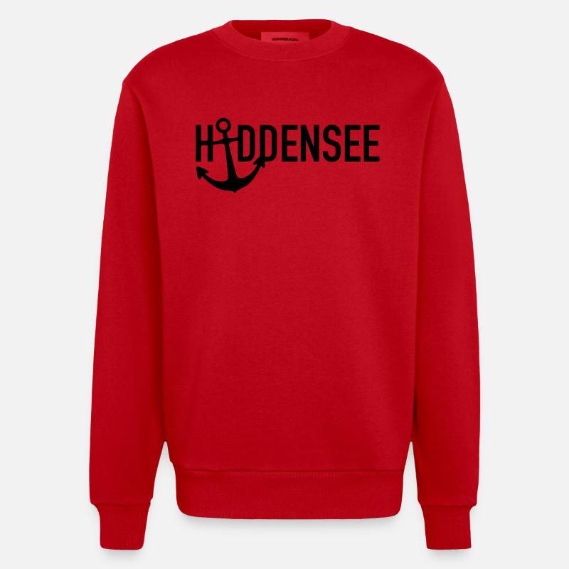 Hiddensee mein Anker - Heavyweight Oversized Organic Crew Neck Made in EU - Rot