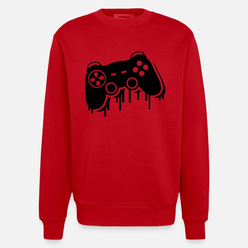 controller_graffiti_ce1 - Sweat bio épais oversize fabriqué en UE - rouge