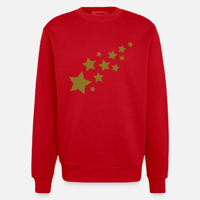 Etoiles - Sweat bio épais oversize fabriqué en UE - rouge