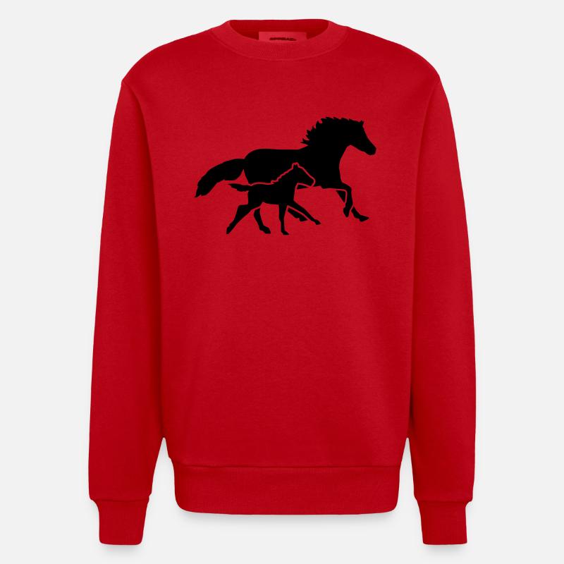 Cheval - Sweat bio épais oversize fabriqué en UE - rouge