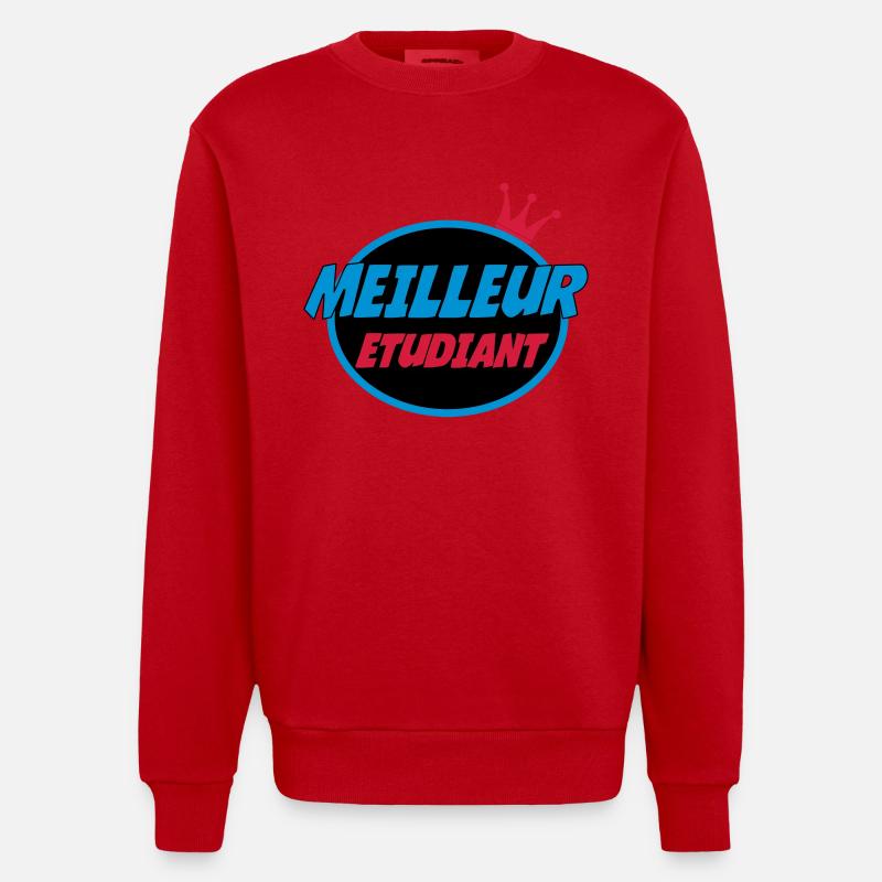 BESTER STUDENT - Heavyweight Oversized Organic Crew Neck Made in EU - Rot