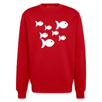 Pisces - Heavyweight Oversized Organic Crew Neck Made in EU - red - Front - AI Model Female 172 light (172cm) & AI Model Male 178 light (178cm)