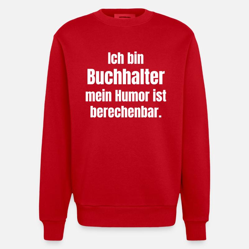L’humour du comptable est prévisible - Sweat bio épais oversize fabriqué en UE - rouge
