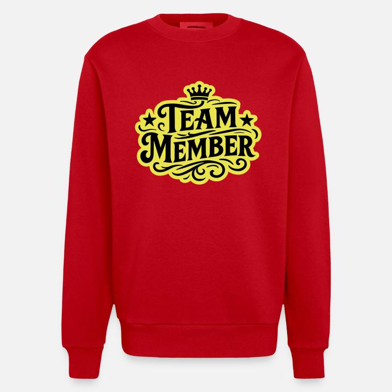 Team Mitglied Krone - Heavyweight Oversized Organic Crew Neck Made in EU - Rot