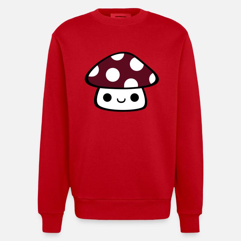 mushroom - Heavyweight Oversized Organic Crew Neck Made in EU - Rot