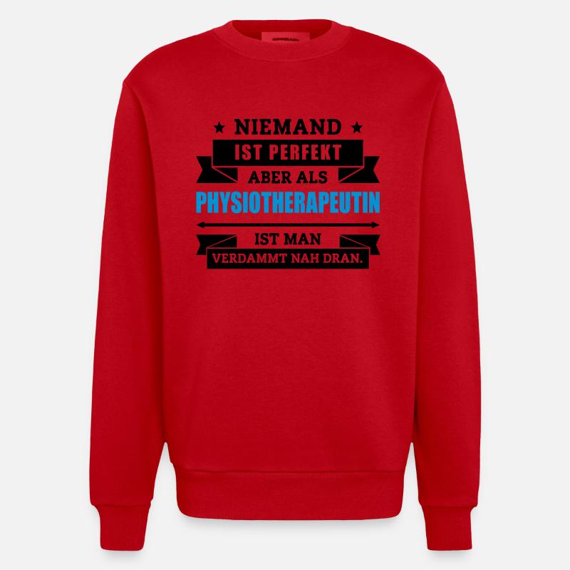Fun Physiotherapeutin - Heavyweight Oversized Organic Crew Neck Made in EU - Rot