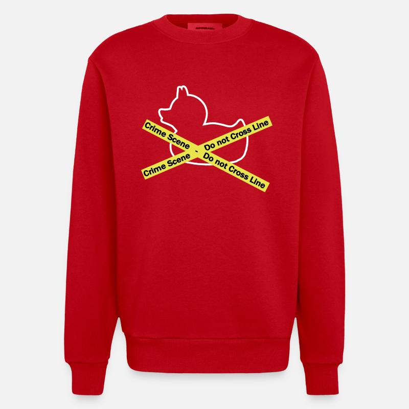 Quietscheentchen Tatort - Polizeiabsperrung - Heavyweight Oversized Organic Crew Neck Made in EU - Rot