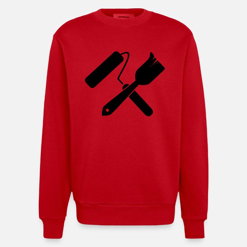 Lackierer Tools - Heavyweight Oversized Organic Crew Neck Made in EU - Rot