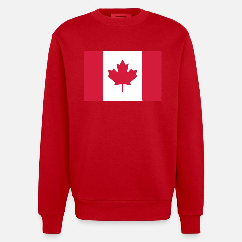 Drapeau Canada - Flag Canada - Sweat bio épais oversize fabriqué en UE - rouge