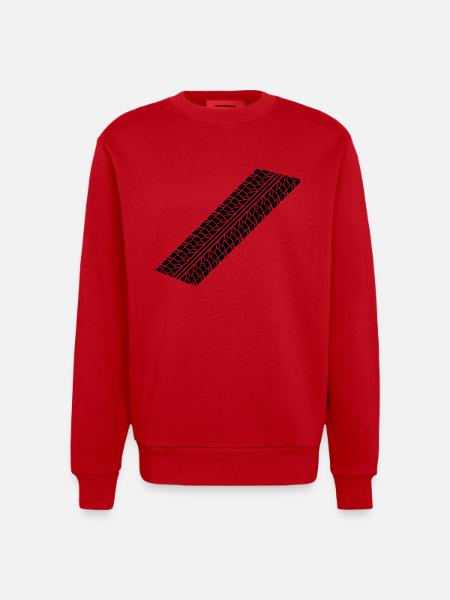 reifenspur__f1 - Heavyweight Oversized Organic Crew Neck Made in EU - red