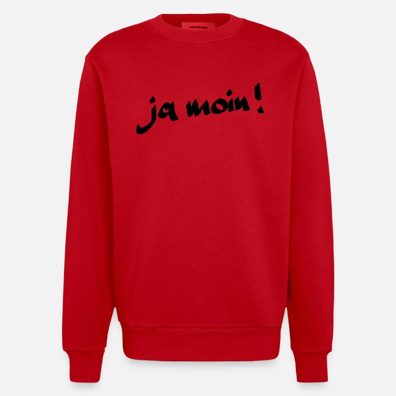 ja moin! - Heavyweight Oversized Organic Crew Neck Made in EU - Rot