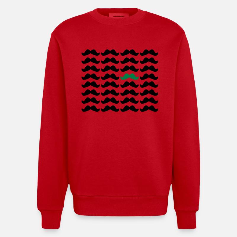 Mustache Moustache "Be Different" 2c - Sweat bio épais oversize fabriqué en UE - rouge