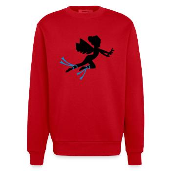 Fairy Greek myths - Heavyweight Oversized Organic Crew Neck Made in EU - red - Front - AI Model Female 172 light (172cm) & AI Model Male 178 light (178cm)