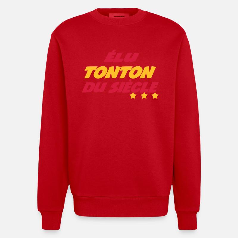 Elu TONTON du siècle - Sweat bio épais oversize fabriqué en UE - rouge