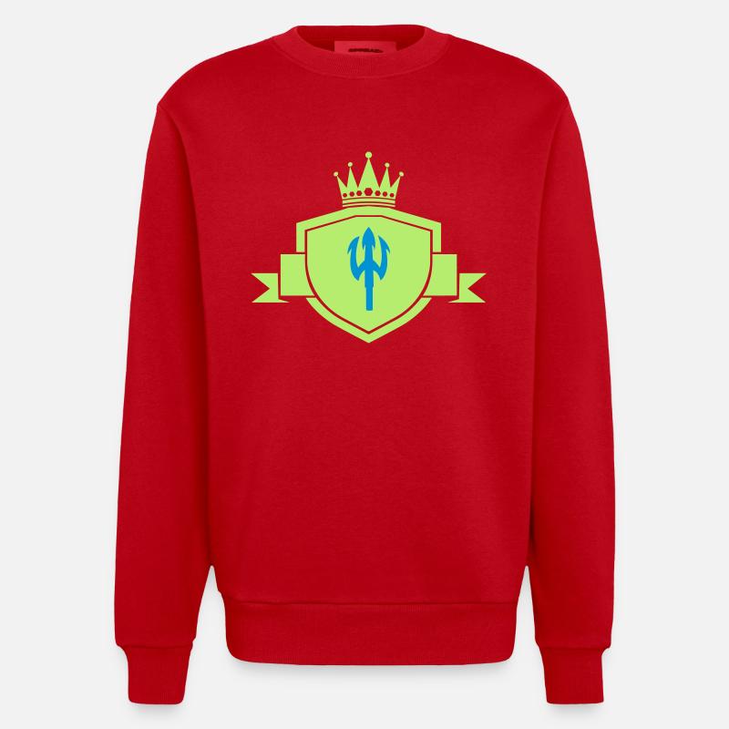 Armoiries du Trident - Sweat bio épais oversize fabriqué en UE - rouge