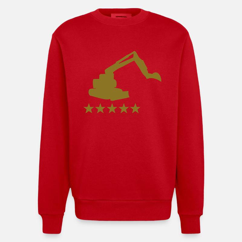 digger deluxe - Sweat bio épais oversize fabriqué en UE - rouge