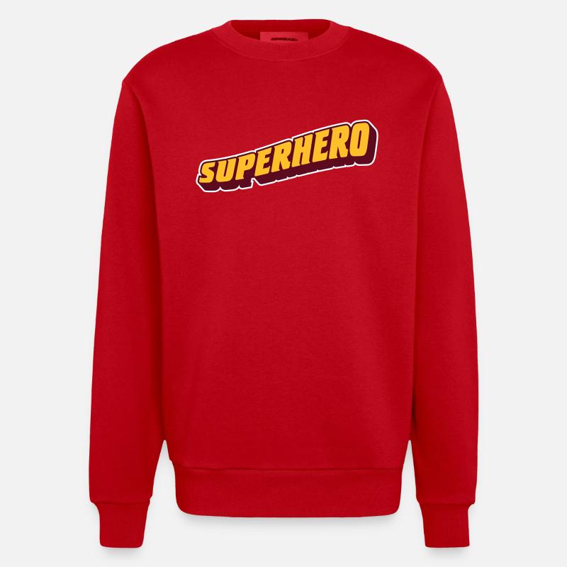 super-héros - Sweat bio épais oversize fabriqué en UE - rouge