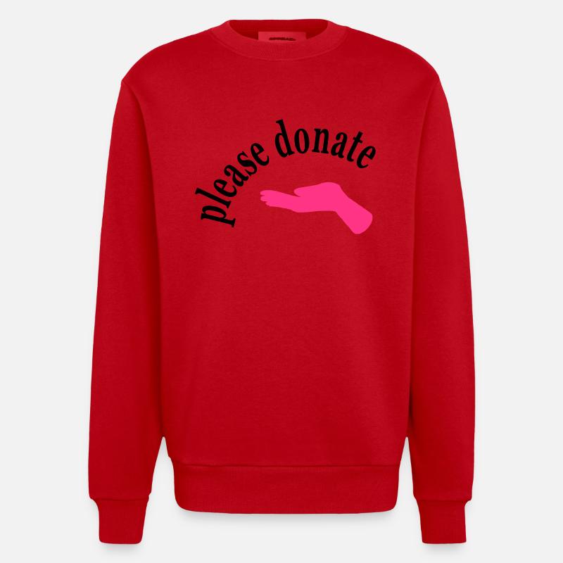 geld spenden - Heavyweight Oversized Organic Crew Neck Made in EU - Rot