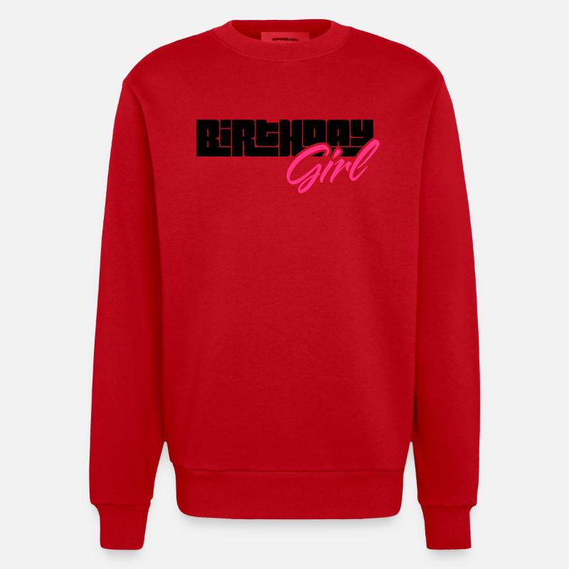 fille d'anniversaire - Sweat bio épais oversize fabriqué en UE - rouge