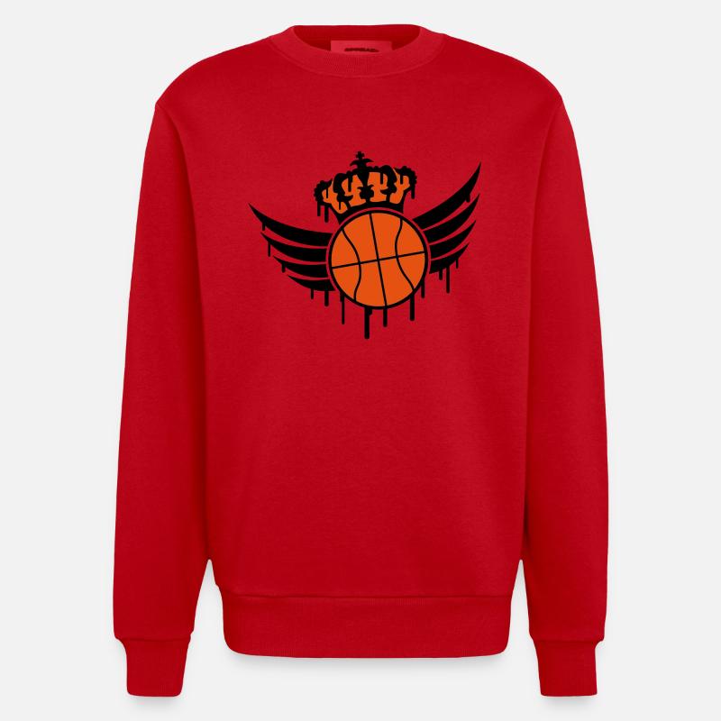 Basketball Blazon Logo Graffiti - Sweat bio épais oversize fabriqué en UE - rouge