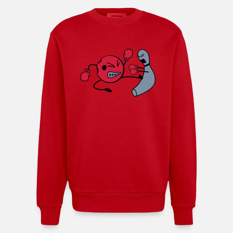 Kickboxen Bowling - Heavyweight Oversized Organic Crew Neck Made in EU - Rot