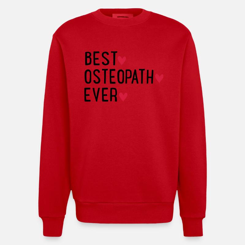 Bester Osteopath - Heavyweight Oversized Organic Crew Neck Made in EU - Rot
