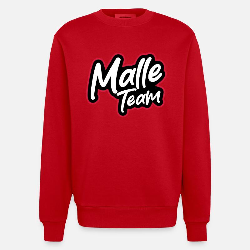 L’équipe Malle - Sweat bio épais oversize fabriqué en UE - rouge